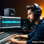 음향 디자인 개론 - A professional sound designer in a modern recording studio, surrounded by high-end audio equipment i...